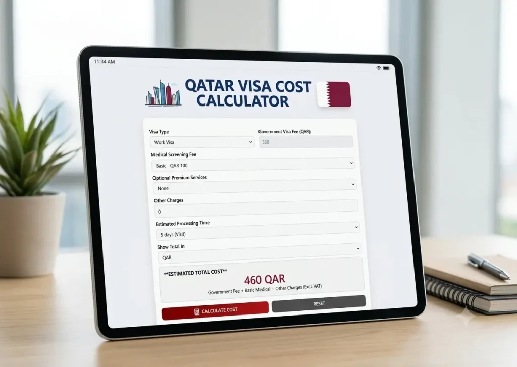 Qatar Visa Cost Calculator